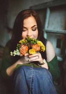Mujer con flores